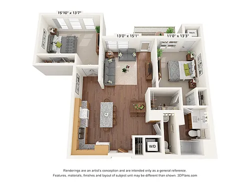 Floor plan Two Bedroom E
