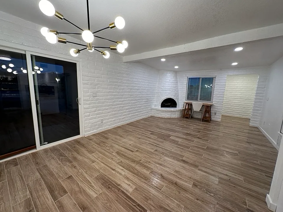 Living room with patio door