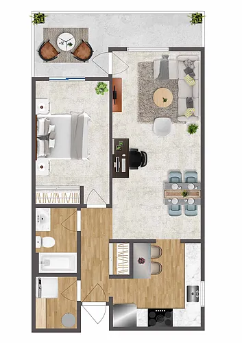 Floor plan One Bedroom Flat