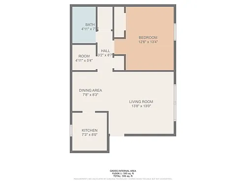 Floor plan 1 Bed 1 Bath
