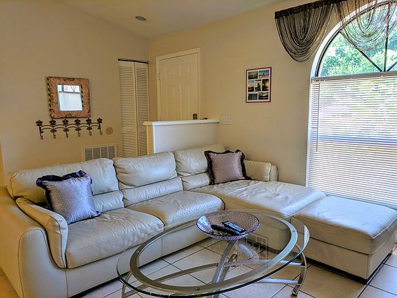 Front door and living room