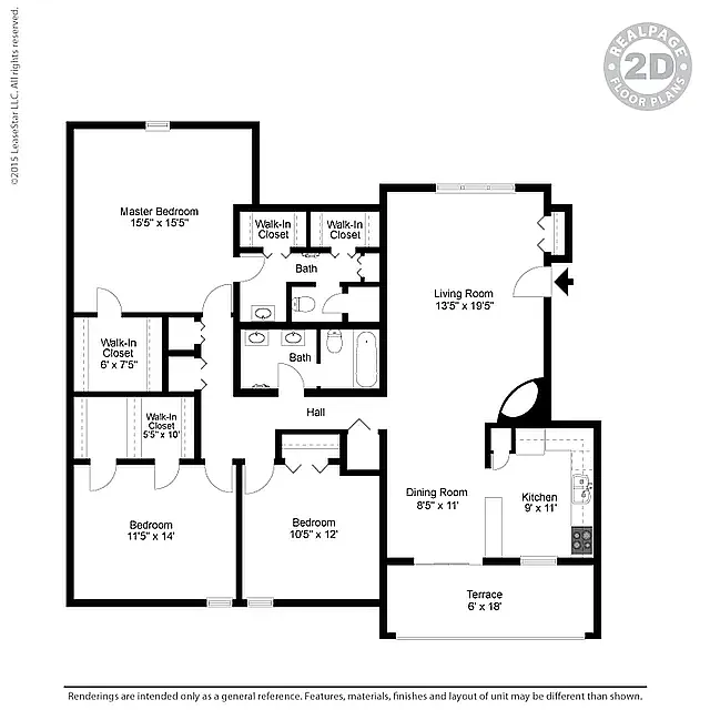 Floor plan 3 Bedroom 2 Bath