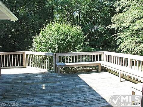 View of the built in benches on the deck for your viewing and relaxing pleasure.
