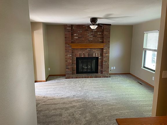 Gas fireplace in main level family room