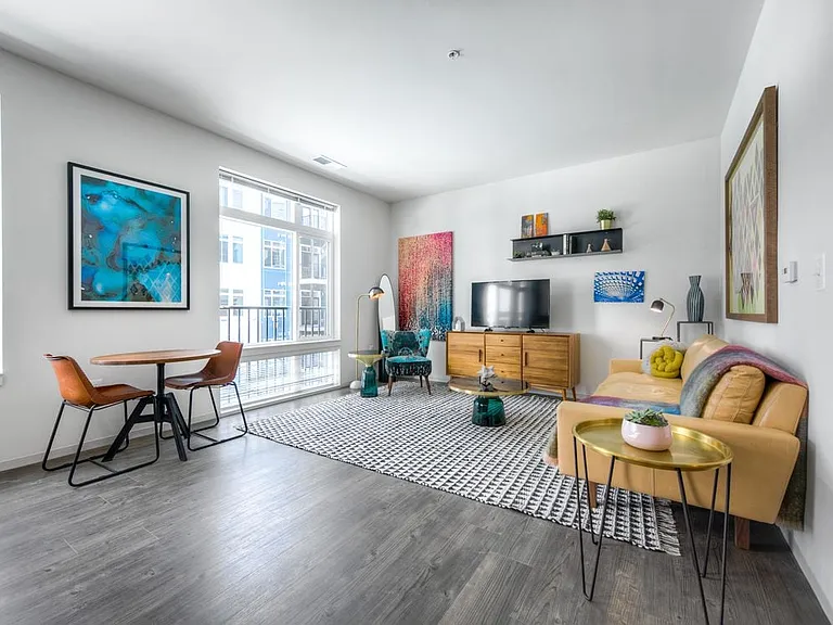 Living and dining area with hard surface flooring
