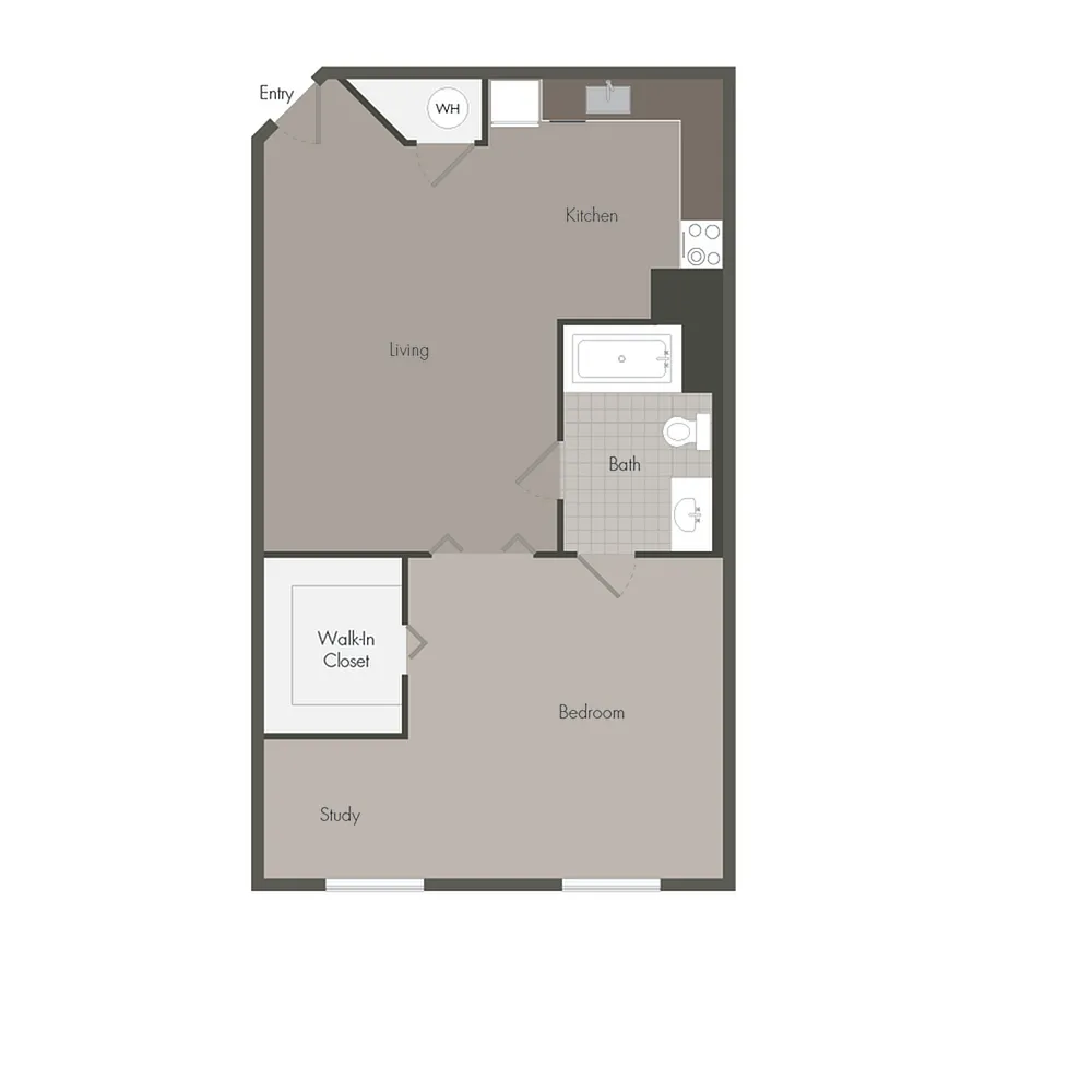 Floor plan 1 Bedroom 1 Bathroom C