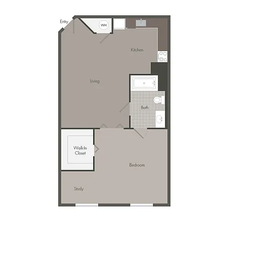 Floor plan 1 Bedroom 1 Bathroom C