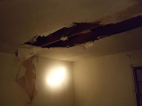 Living room ceiling damage
