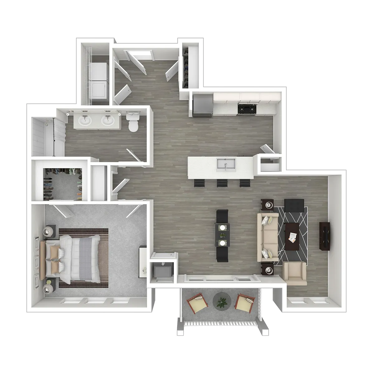 Floor plan One Bedroom Elevator Building