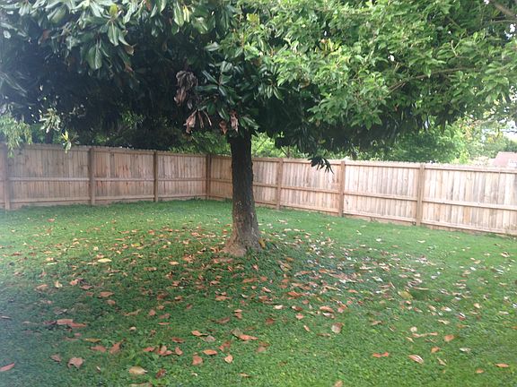 Completely fenced in backyard