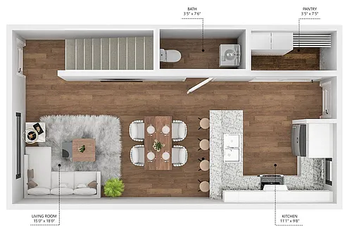 Floor plan B1 - Cobalt - Townhome