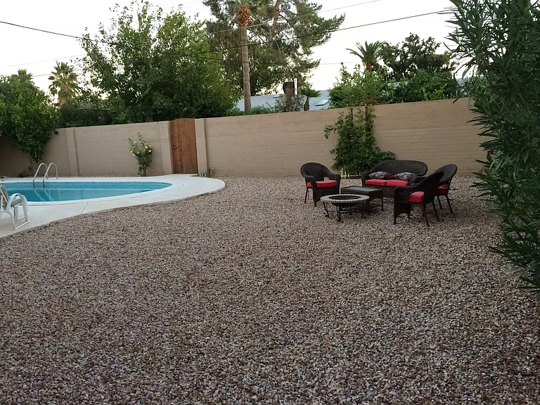 spacious private yard