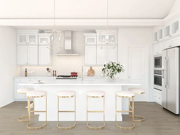 Kitchen with pendant lighting