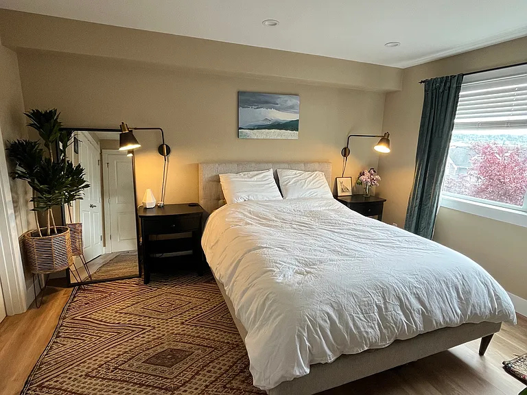Bedroom with ensuite bathroom.
