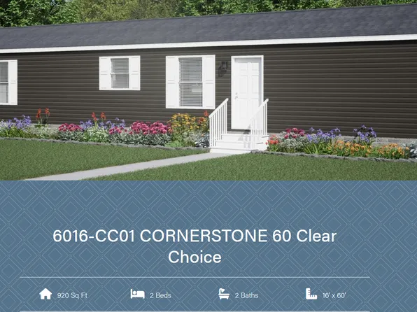 Clayton Cornerstone 60 (16x60) Plan, Timber Point Mobile Home Community