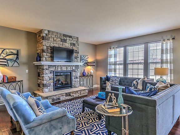 Cozy family room with fireplace