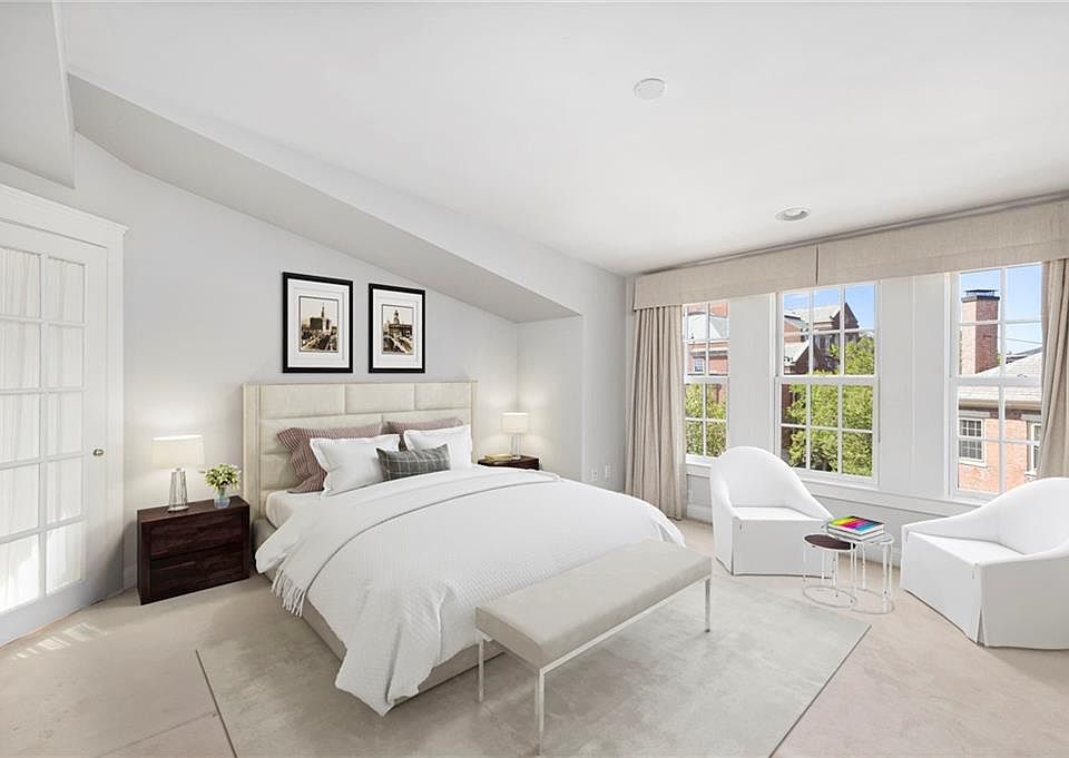 Primary bedroom, virtually staged