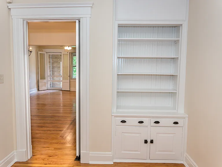 The built in pantry has plenty of additional storage