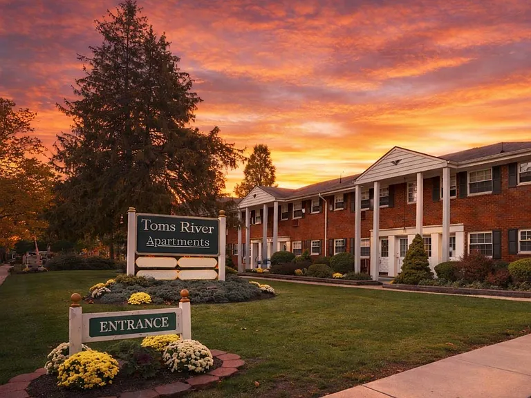 Welcome to Toms River Apartments, where comfort meets convenience in a serene setting. Enjoy beautifully landscaped grounds and inviting architecture against stunning sunsets. Schedule your tour today and see your new home!