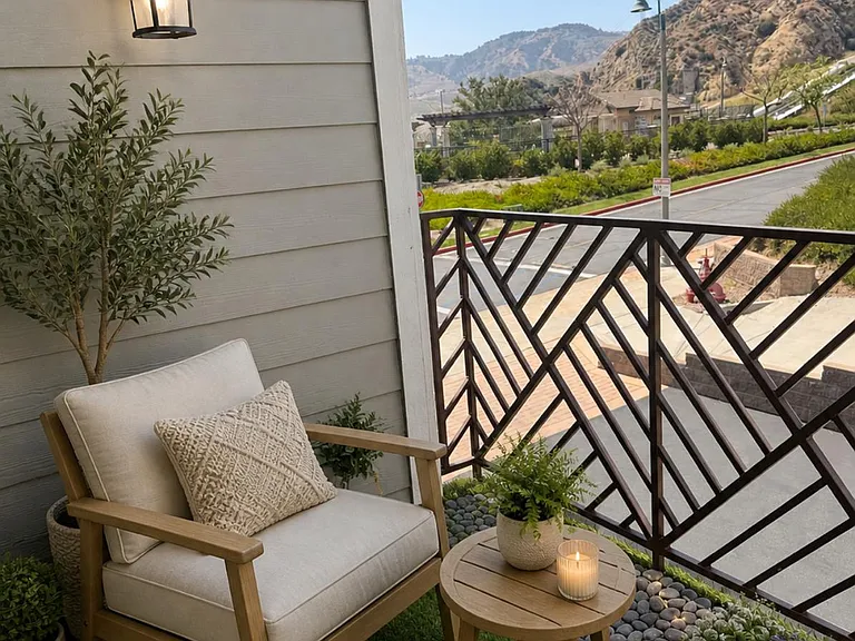 LIVING ROOM BALCONY WITH VIEWS - VIRTUALLY STAGED