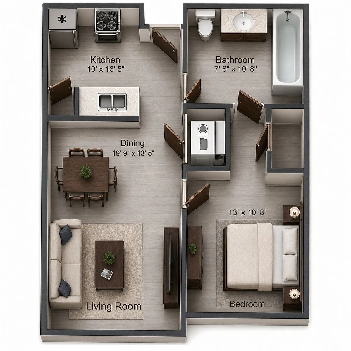 Floor plan 1X1 A