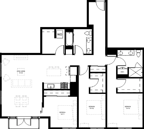 3X2 B floor plan Mercato Grove