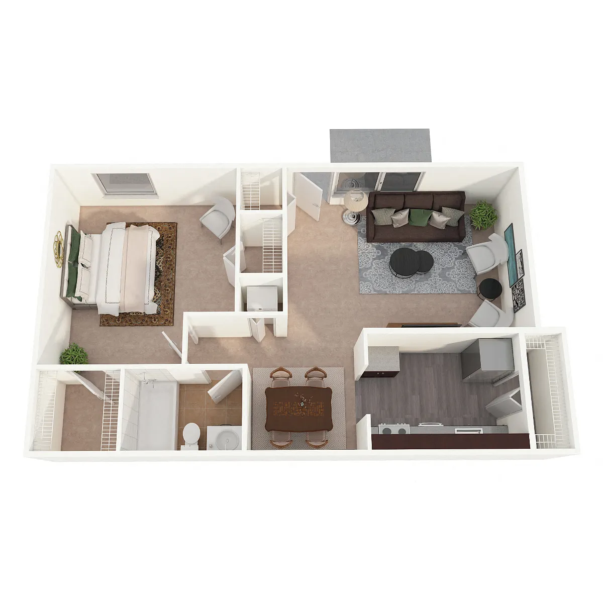 Floor plan 1 Bedroom Garden