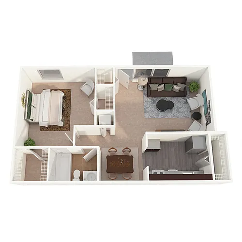 Floor plan 1 Bedroom Garden
