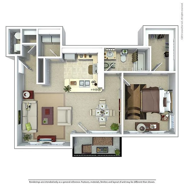 Floor plan 1 Bedroom 1 Bath