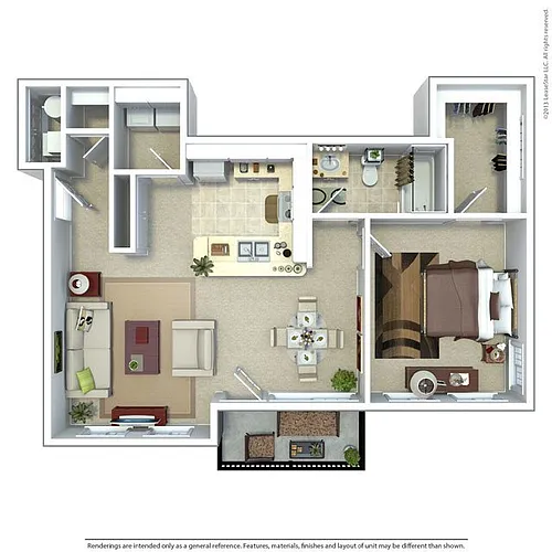 Floor plan 1 Bedroom 1 Bath