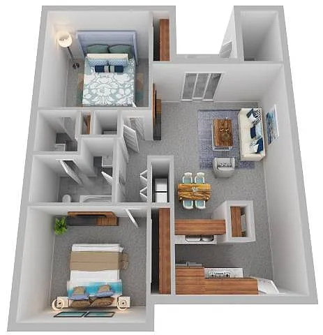 Floor plan 2 Bed 1 Bath
