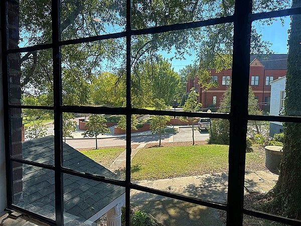 Lovely views outside the large windows. Building is across the street from a small park.