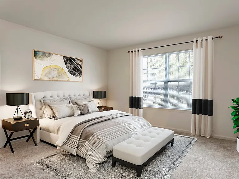 Bedroom with carpet
