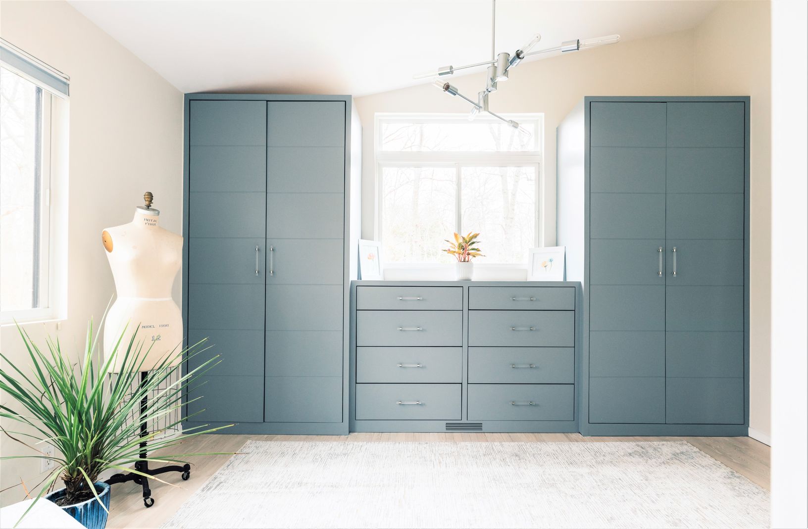  Custom built closets in dressing room which can also function as bedroom