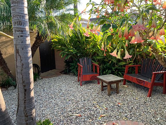 View of the side private garden area to be able to relax and to use as an eating or gathering party area outside