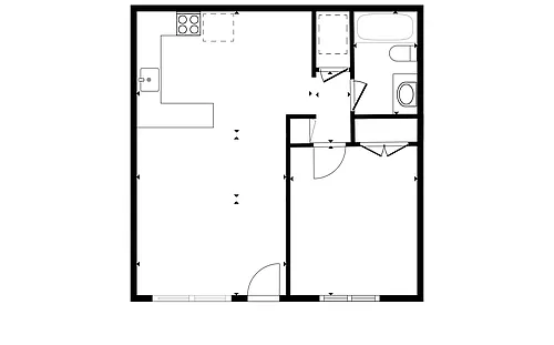 Floor plan One Bedroom One Bath Remodel