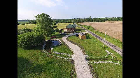 Arial view before addition, 3 acres