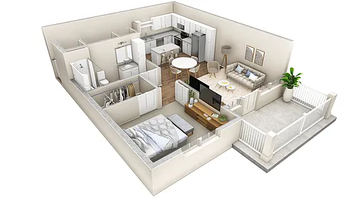 Floor plan 1 BR Vue Overlook
