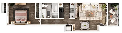 Floor plan 1X1 A