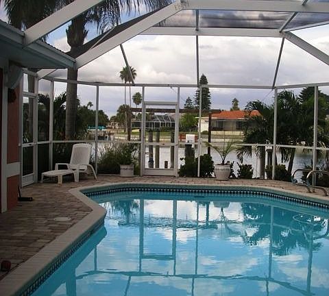 Pool overlooking water