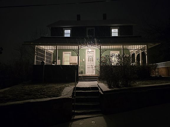 front of house at night