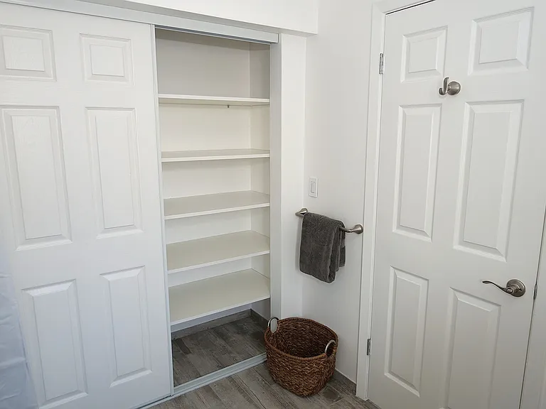 First side is stackable shelves