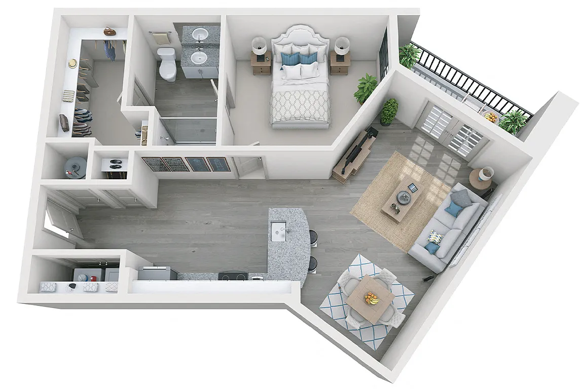 Floor plan Villalonga 1 Bedroom 1 Bath