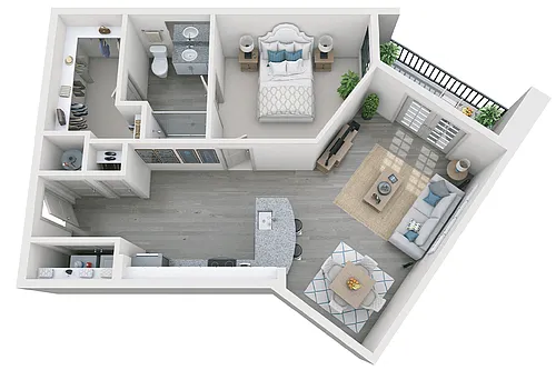 Floor plan Villalonga 1 Bedroom 1 Bath