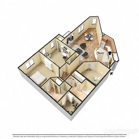 Floor plan 2 Bedroom, 2 Bathroom