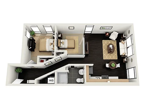Floor plan 2 Bedroom - 956 sqft