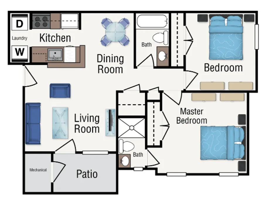 Floor plan Two Bedroom