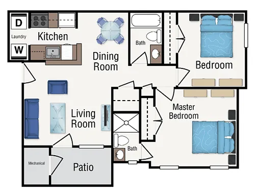 Floor plan Two Bedroom