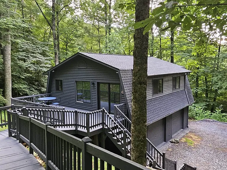 Outside of the cabin. Has
 two entrances
