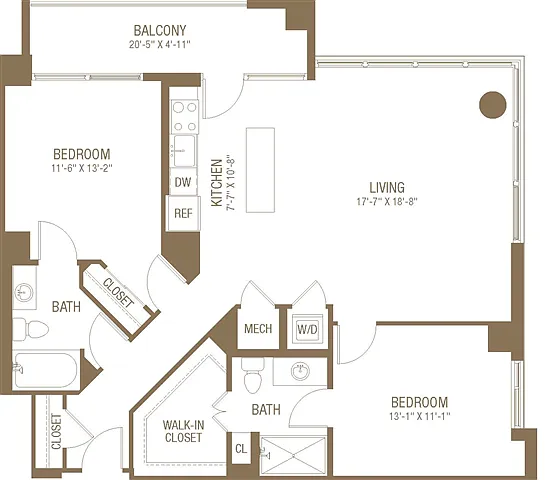 Floor plan 2G w/ Balcony Renovation 2